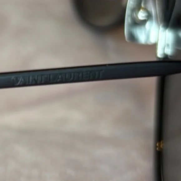 Saint Laurent Black Aviator Sunglasses with Double Bar Design - Picture 2 of 7